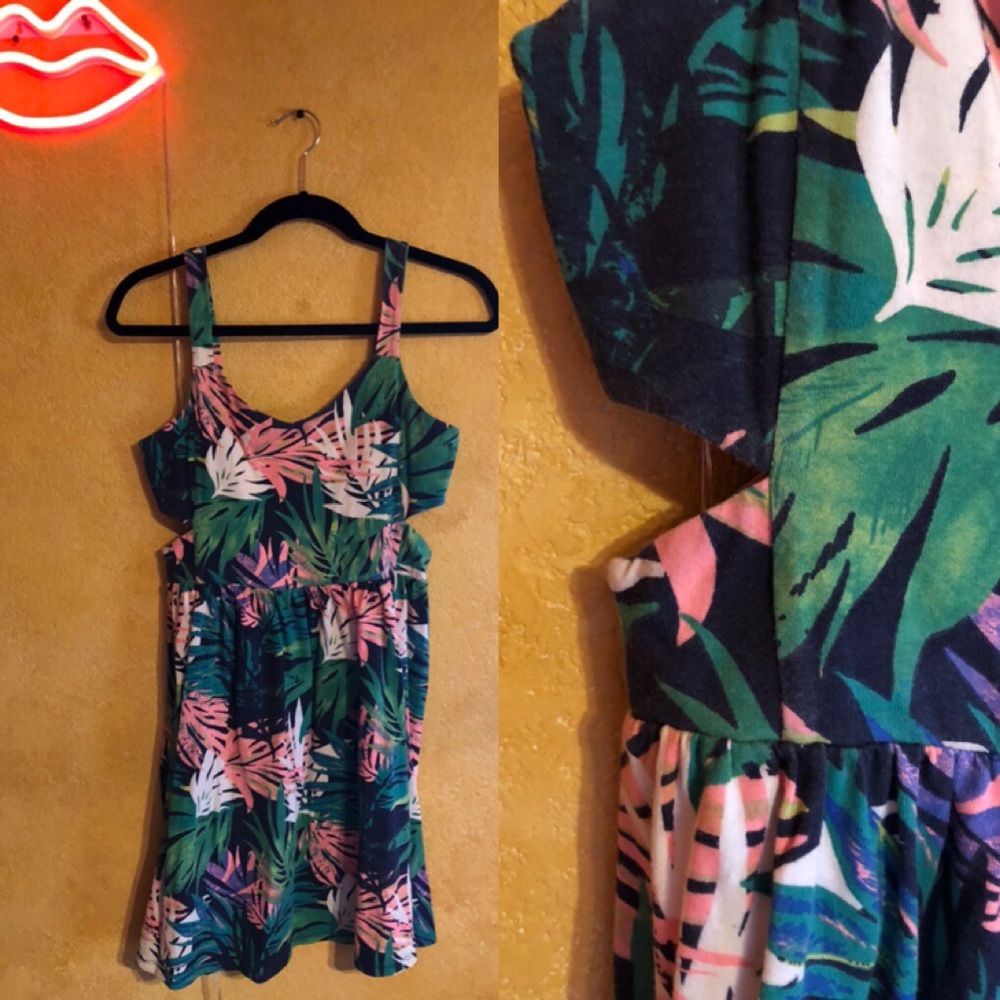 Tropical Print Mini Dress